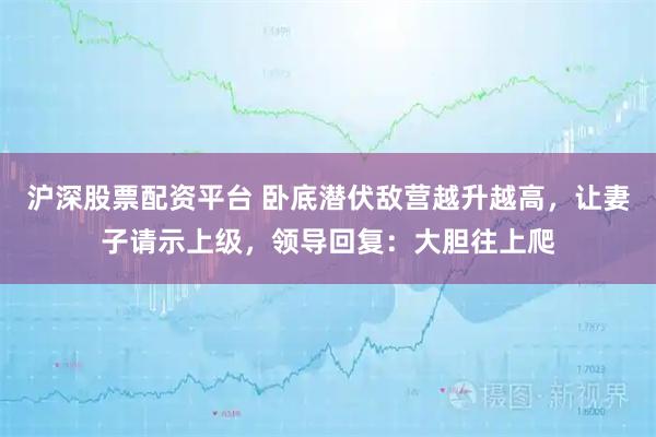 沪深股票配资平台 卧底潜伏敌营越升越高，让妻子请示上级，领导回复：大胆往上爬